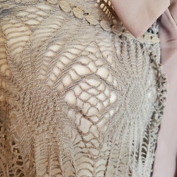 Purple Gray a'reve lace dress with bow - Picture 7 of 13